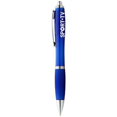 Branded Promotional NASH BALL PEN with Colour Barrel & Grip in Royal Blue Pen From Concept Incentives.