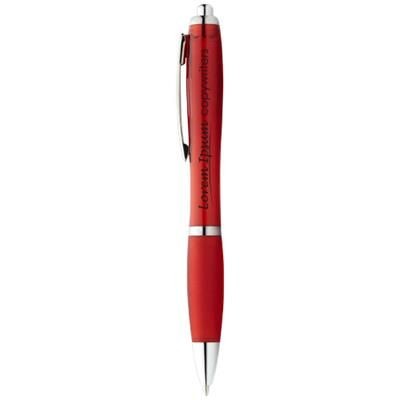 Branded Promotional NASH BALL PEN with Colour Barrel & Grip in Red Pen From Concept Incentives.