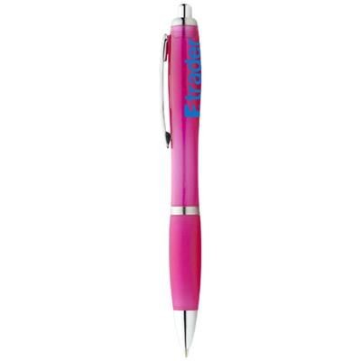 Branded Promotional NASH BALL PEN with Colour Barrel & Grip in Pink Pen From Concept Incentives.