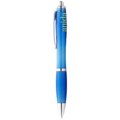 Branded Promotional NASH BALL PEN with Colour Barrel & Grip in Aqua Blue Pen From Concept Incentives.