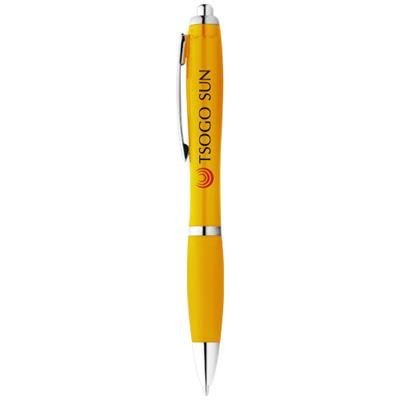 Branded Promotional NASH BALL PEN with Colour Barrel & Grip in Yellow Pen From Concept Incentives.