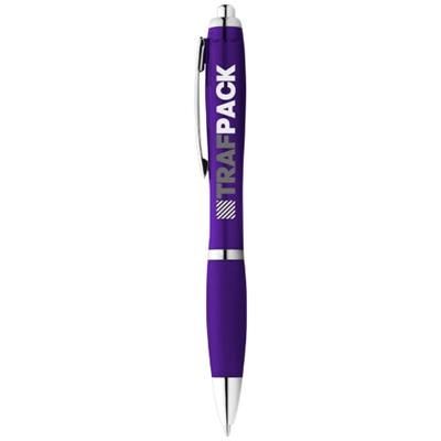 Branded Promotional NASH BALL PEN with Colour Barrel & Grip in Purple Pen From Concept Incentives.