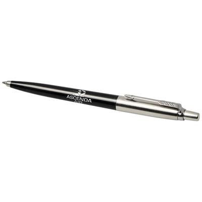 Branded Promotional JOTTER BALL PEN in Black Solid-silver Pen From Concept Incentives.