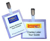 Branded Promotional HANGING CLIP BADGE in Clear Transparent Name Badge Holder From Concept Incentives.