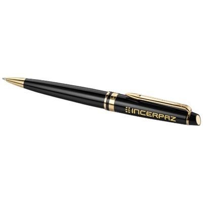 Branded Promotional EXPERT BALL PEN in Black Solid-gold Pen From Concept Incentives.