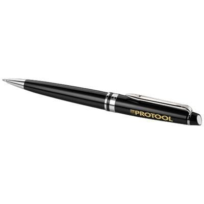 Branded Promotional EXPERT BALL PEN in Black Solid-silver Pen From Concept Incentives.