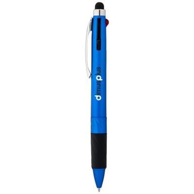 Branded Promotional BURNIE MULTI-INK STYLUS BALL PEN in Blue Pen From Concept Incentives.