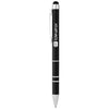 Branded Promotional CHARLESTON ALUMINIUM METAL STYLUS BALL PEN in Black Solid Pen From Concept Incentives.