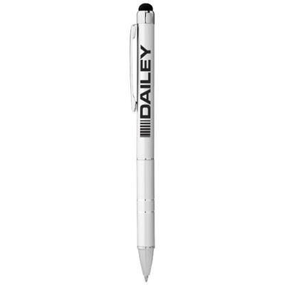 Branded Promotional CHARLESTON ALUMINIUM METAL STYLUS BALL PEN in Silver Pen From Concept Incentives.