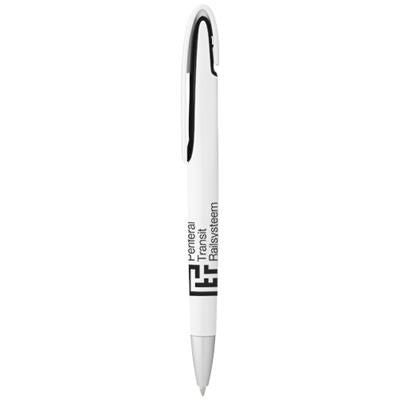 Branded Promotional RIO BALL PEN in White Solid-black Solid Pen From Concept Incentives.