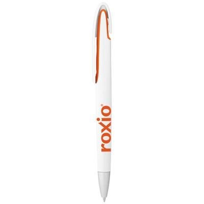 Branded Promotional RIO BALL PEN in White Solid-orange Pen From Concept Incentives.