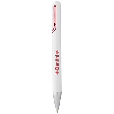 Branded Promotional NASSAU BALL PEN in White Solid-red Pen From Concept Incentives.