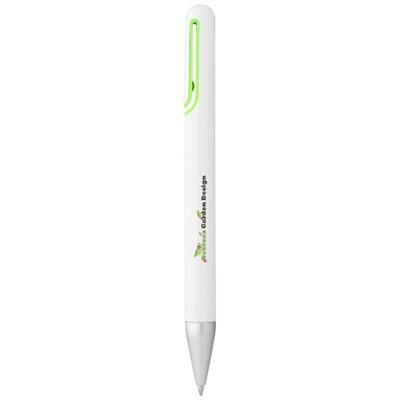 Branded Promotional NASSAU BALL PEN in White Solid-green Pen From Concept Incentives.