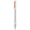 Branded Promotional NASSAU BALL PEN in White Solid-orange Pen From Concept Incentives.