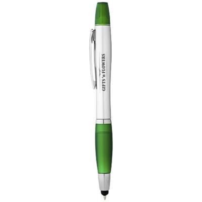 Branded Promotional NASH STYLUS BALL PEN AND HIGHLIGHTER in Green Pen From Concept Incentives.