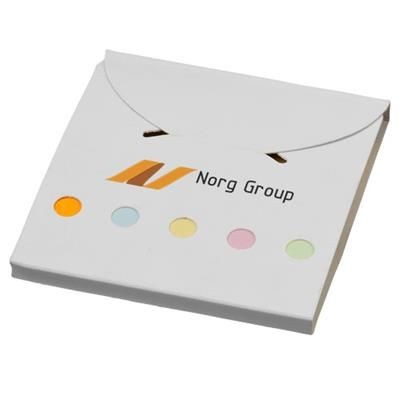 Branded Promotional DELUXE COLOUR STICKY NOTES SET in White Note Pad From Concept Incentives.