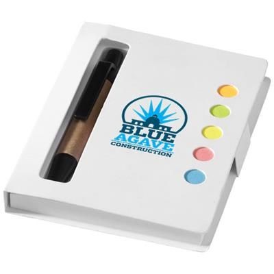 Branded Promotional REVEAL COLOUR STICKY NOTES BOOKLET with Pen in White Note Pad From Concept Incentives.