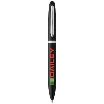 Branded Promotional BRAYDEN STYLUS BALL PEN in Black Solid Pen From Concept Incentives.