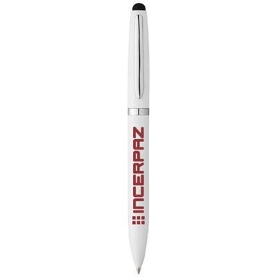 Branded Promotional BRAYDEN STYLUS BALL PEN in White Solid Pen From Concept Incentives.