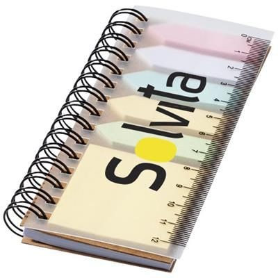 Branded Promotional SPINNER SPIRAL NOTE BOOK with Colour Sticky Notes in Natural Note Pad From Concept Incentives.