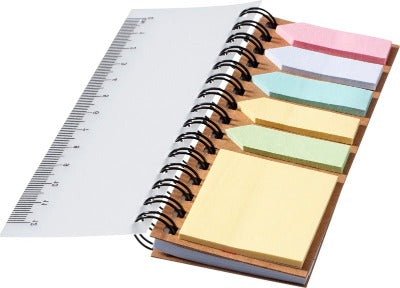 Branded Promotional SPINNER SPIRAL NOTE BOOK with Colour Sticky Notes in Natural Note Pad From Concept Incentives.