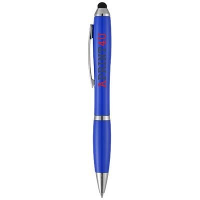 Branded Promotional NASH STYLUS BALL PEN with Colour Grip in Royal Blue Pen From Concept Incentives.