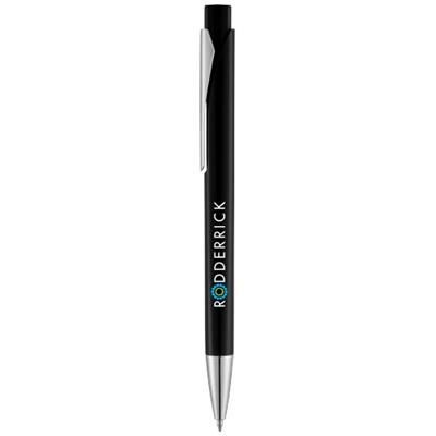 Branded Promotional PAVO BALL PEN with Squared Barrel in Black Solid Pen From Concept Incentives.