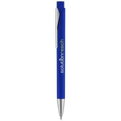 Branded Promotional PAVO BALL PEN with Squared Barrel in Royal Blue Pen From Concept Incentives.