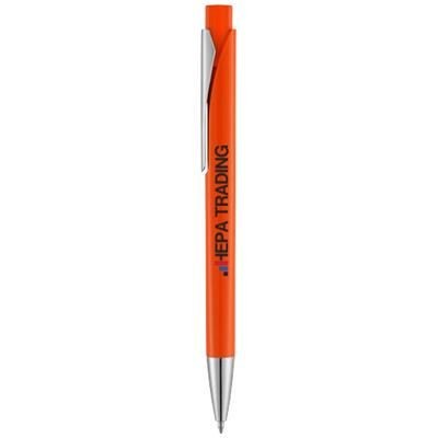 Branded Promotional PAVO BALL PEN with Squared Barrel in Orange Pen From Concept Incentives.
