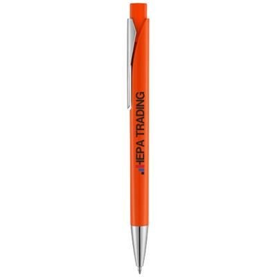 Branded Promotional PAVO BALL PEN with Squared Barrel in Orange Pen From Concept Incentives.