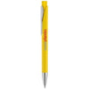 Branded Promotional PAVO BALL PEN with Squared Barrel in Yellow Pen From Concept Incentives.