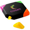 Branded Promotional TRAFALGAR SQUARE-SHAPED 4-COLOUR HIGHLIGHTER in Black Solid Highlighter Pen From Concept Incentives.