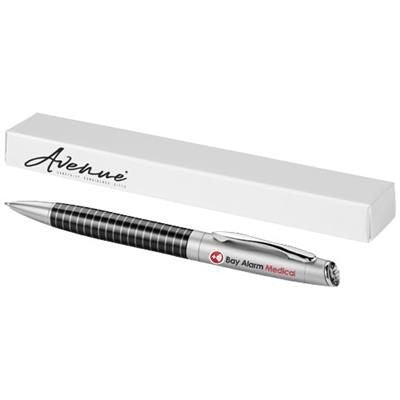 Branded Promotional AVERELL BALL PEN in Black Solid-silver Pen From Concept Incentives.