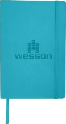 Branded Promotional CLASSIC A5 SOFT COVER NOTE BOOK in Cyan Notebook from Concept Incentives