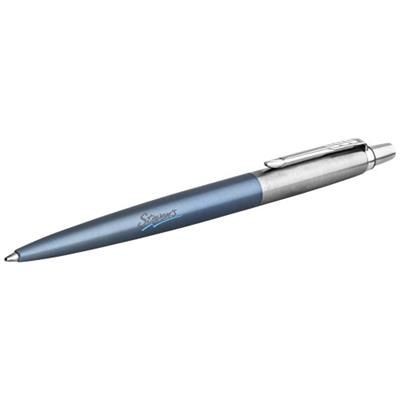 Branded Promotional JOTTER WATERLOO BALL PEN in Blue-silver Pen From Concept Incentives.