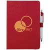 Branded Promotional CROWN A5 NOTE BOOK with Stylus Ball PEN in Red Pen From Concept Incentives.