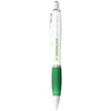 Branded Promotional NASH BALL PEN WHITE BARREL AND COLOUR GRIP in White Solid-green Pen From Concept Incentives.