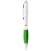 Branded Promotional NASH BALL PEN WHITE BARREL AND COLOUR GRIP in White Solid-lime Pen From Concept Incentives.