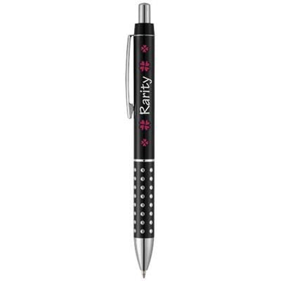 Branded Promotional BLING BALL PEN with Aluminium Metal Grip in Black Solid Pen From Concept Incentives.