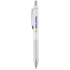 Branded Promotional BLING BALL PEN with Aluminium Metal Grip in White Solid Pen From Concept Incentives.