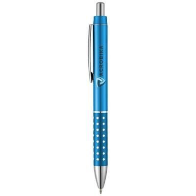 Branded Promotional BLING BALL PEN with Aluminium Metal Grip in Light Blue Pen From Concept Incentives.