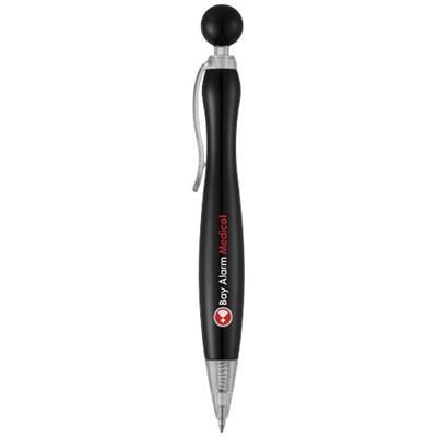 Branded Promotional NAPLES BALL PEN in Black Solid Pen From Concept Incentives.