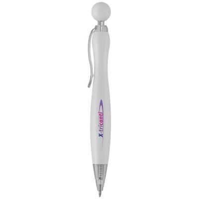 Branded Promotional NAPLES BALL PEN in White Solid Pen From Concept Incentives.