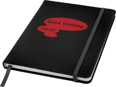 Branded Promotional SPECTRUM A5 HARD COVER NOTE BOOK in Black Notebook from Concept Incentives