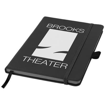 Branded Promotional COLOUR-EDGE A5 HARD COVER NOTE BOOK in Black Notebook from Concept Incentives.