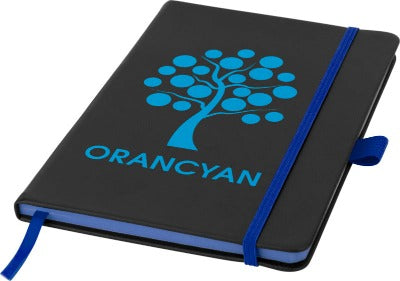 Branded Promotional COLOUR-EDGE A5 HARD COVER NOTE BOOK in Blue Notebook from Concept Incentives.