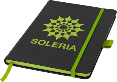 Branded Promotional COLOUR-EDGE A5 HARD COVER NOTE BOOK in Green Notebook from Concept Incentives.