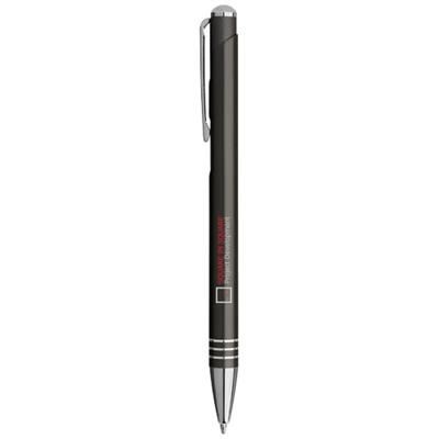 Branded Promotional IZMIR BALL PEN with Knurled Pusher in Gun Metal Pen From Concept Incentives.