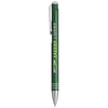 Branded Promotional IZMIR BALL PEN with Knurled Pusher in Green Pen From Concept Incentives.