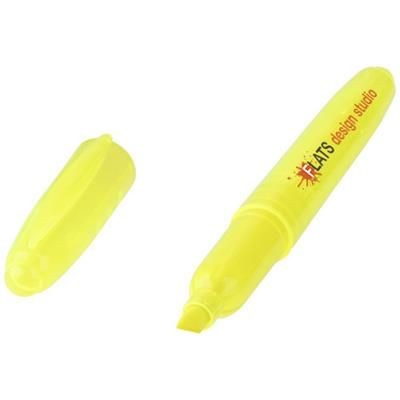 Branded Promotional MONDO HIGHLIGHTER in Yellow Highlighter Pen From Concept Incentives.